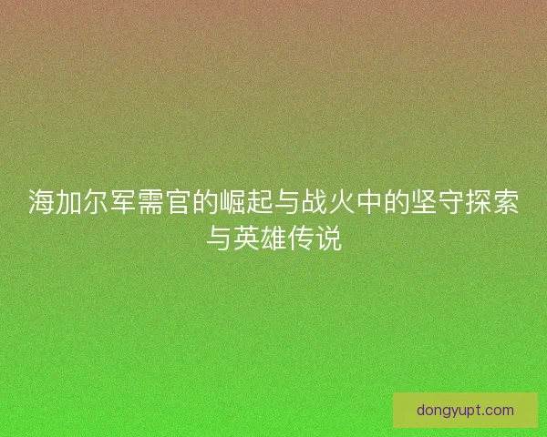 海加尔军需官的崛起与战火中的坚守探索与英雄传说