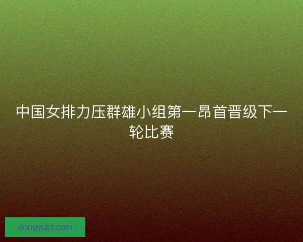 中国女排力压群雄小组第一昂首晋级下一轮比赛