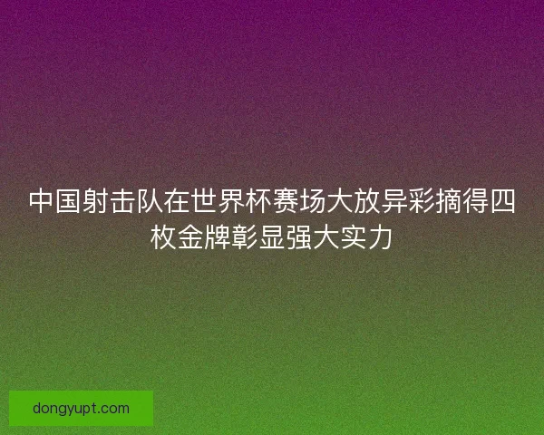 中国射击队在世界杯赛场大放异彩摘得四枚金牌彰显强大实力