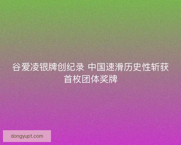 谷爱凌银牌创纪录 中国速滑历史性斩获首枚团体奖牌