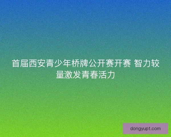 首届西安青少年桥牌公开赛开赛 智力较量激发青春活力
